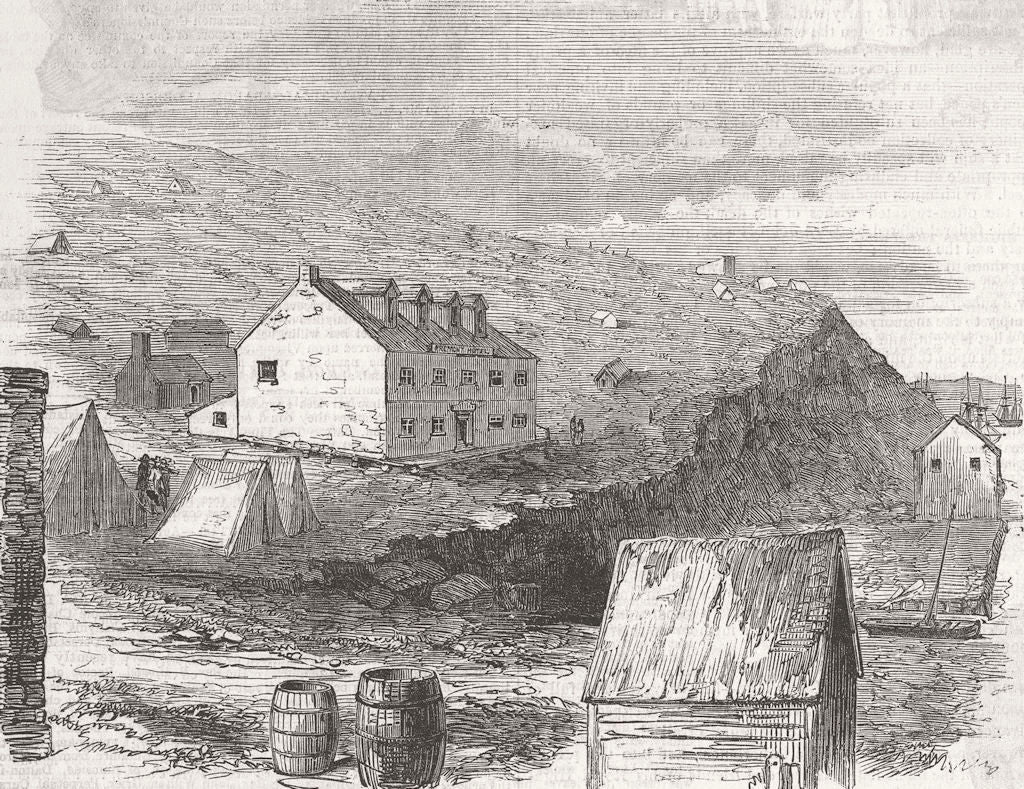 CALIFORNIA. California. Fremont Hotel, San Francisco 1850 old antique print